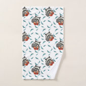 Funny Raccoon met appels Schuddieren Bad Handdoek (Handdoek)