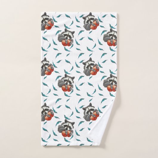 Funny Raccoon met appels Schuddieren  Bad Handdoek (Handdoek)
