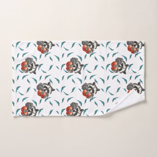 Funny Raccoon met appels Schuddieren Bad Handdoek (Handdoek)