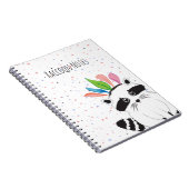 Funny Raccoon met veren op zijn hoofd Notitieboek (Rechterzijde)