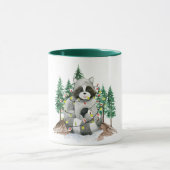 Funny Raccoon Mok met tweetone koffie voor kerstmi (Midden)