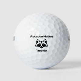Funny Raccoon Nation Toronto Light-Monotone Golfballen