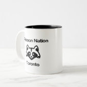 Funny Raccoon Nation Toronto Light-Monotone Tweekleurige Koffiemok (Voorkant links)