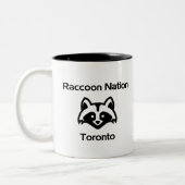 Funny Raccoon Nation Toronto Light-Monotone Tweekleurige Koffiemok (Links)