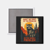 Funny Raccoon Nature Wildlife Outdoor Graphic Sarc Magneet (Voorkant / Achterkant)