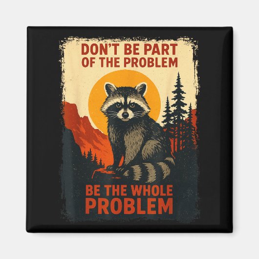 Funny Raccoon Nature Wildlife Outdoor Graphic Sarc Magneet (Voorkant)