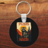 Funny Raccoon Nature Wildlife Outdoor Graphic Sarc Sleutelhanger (Voorkant)