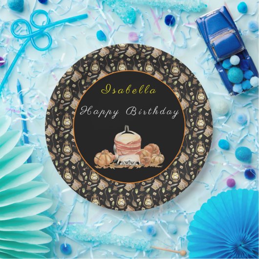 Funny Raccoon past Tekst en Kleur aan Papieren Bordje (Feest)