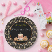 Funny Raccoon past Tekst en Kleur aan Papieren Bordje (Feest)