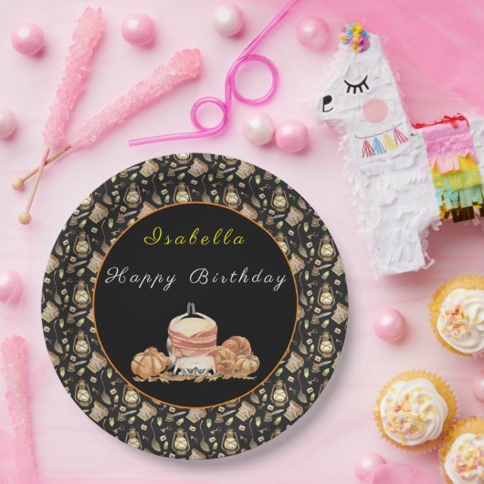 Funny Raccoon past Tekst en Kleur aan Papieren Bordje (Feest)