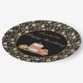 Funny Raccoon past Tekst en Kleur aan Papieren Bordje (Gekanteld)