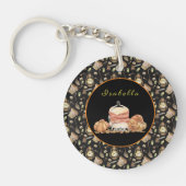 Funny Raccoon past Tekst en Kleur aan Sleutelhanger (Voorkant)