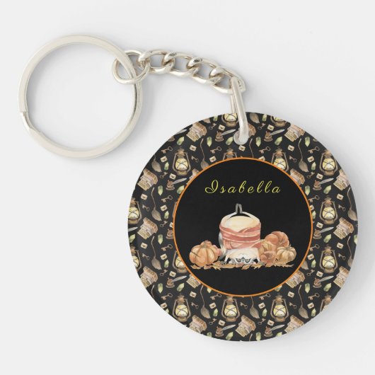 Funny Raccoon past Tekst en Kleur aan Sleutelhanger (Voorkant)