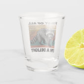 Funny Raccoon Quote - First of All I'm a Delight Shot Glas (Achterkant)