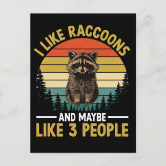 Funny raccoon, raccoon girl, raccoon gifts, 2026,  feestdagenkaart