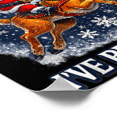 Funny Raccoon Riding Reindeer Sorry Santa Christma Poster (Hoek)