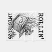 Funny Raccoon Rollin' Into 2026 Dumpster Fire New  Fleece Deken (Voorkant (Horizontaal))