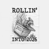 Funny Raccoon Rollin' Into 2026 Dumpster Fire New  Fleece Deken (Voorkant)