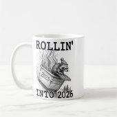 Funny Raccoon Rollin' Into 2026 Dumpster Fire New  Koffiemok (Links)