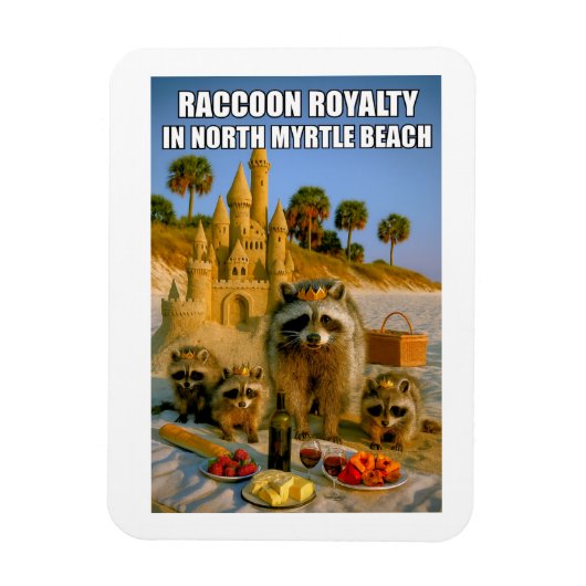 Funny Raccoon Royalty in North Myrtle Beach Magneet (Verticaal)