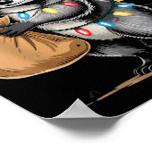 Funny Raccoon Santa Hat Animals Lovers Ugly Christ Poster (Hoek)