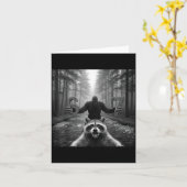 Funny Raccoon Selfie With Bigfoot 67 Six Seven Mem Kaart (Gele Bloem)