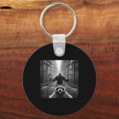 Funny Raccoon Selfie With Bigfoot 67 Six Seven Mem Sleutelhanger (Voorkant)