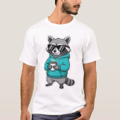 Funny Raccoon Shirt | Coffee Lover Gift (Voorkant)