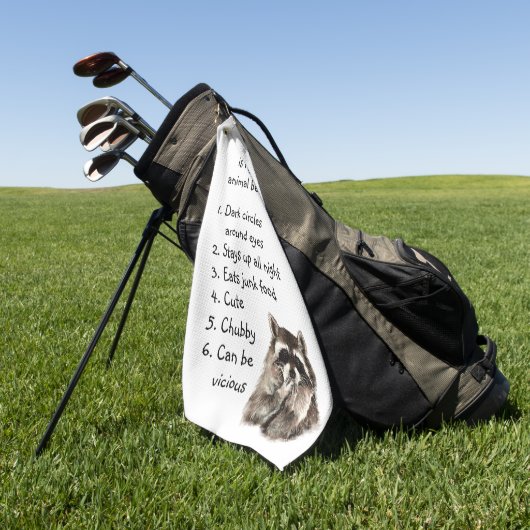Funny Raccoon Spirit Animal Humor Cute Waterverf Golfhanddoek (Groen)