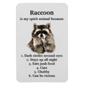 Funny Raccoon Spirit Animal Humor Cute Waterverf Magneet (Verticaal)