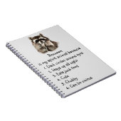 Funny Raccoon Spirit Animal Humor Cute Waterverf Notitieboek (Rechterzijde)