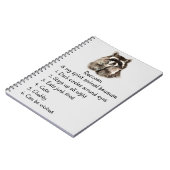 Funny Raccoon Spirit Animal Humor Cute Waterverf Notitieboek (Linkerzijde)
