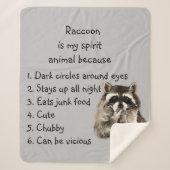 Funny Raccoon Spirit Animal Humor Cute Waterverf Sherpa Deken (Voorkant)