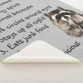 Funny Raccoon Spirit Animal Humor Cute Waterverf Sherpa Deken (3/4)