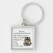 Funny Raccoon Spirit Animal Humor Cute Waterverf Sleutelhanger (Voorkant)