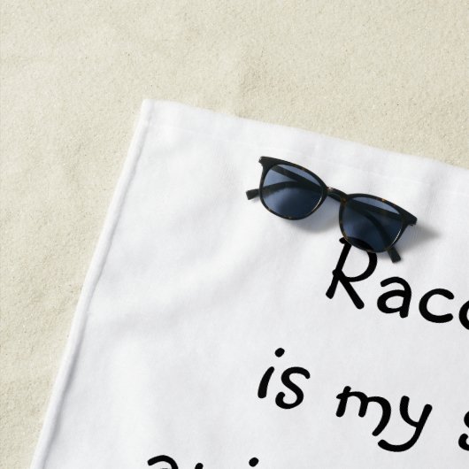 Funny Raccoon Spirit Animal Humor Cute Waterverf Strandlaken (In situ)