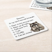 Funny Raccoon Spirit Animal Humor Kartonnen Onderzetters (Schuin)
