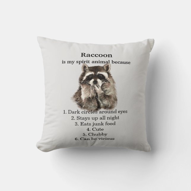 Funny Raccoon Spirit Animal Humor Kussen (Voorkant)
