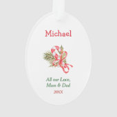 Funny Raccoon String Lights Kinder Kerstmis Ornament (achterkant)