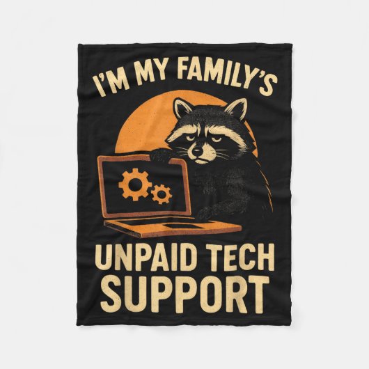 Funny Raccoon Tech Lover Graphic Tee Computer Geek Fleece Deken (Voorkant)