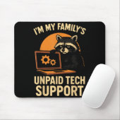 Funny Raccoon Tech Lover Graphic Tee Computer Geek Muismat (Met muis)