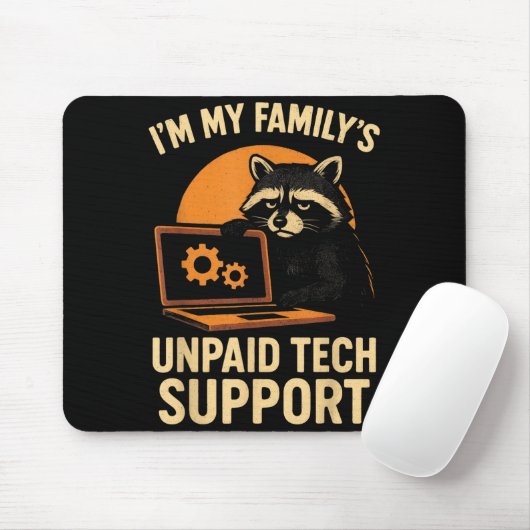 Funny Raccoon Tech Lover Graphic Tee Computer Geek Muismat (Met muis)