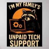 Funny Raccoon Tech Lover Graphic Tee Computer Geek Poster (Voorkant)