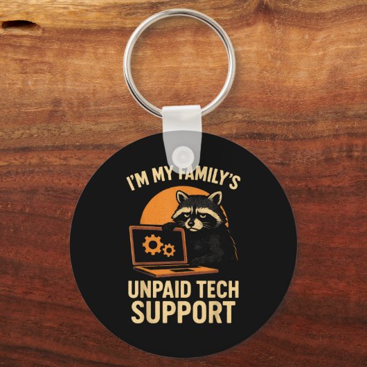 Funny Raccoon Tech Lover Graphic Tee Computer Geek Sleutelhanger (Voorkant)