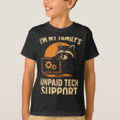 Funny Raccoon Tech Lover Graphic Tee Computer Geek T-shirt (Voorkant)