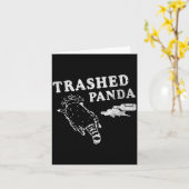 Funny Raccoon,trashed Panda For Him Men, Women  Kaart (Gele Bloem)