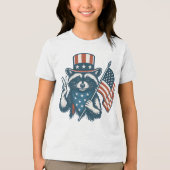 Funny Raccoon Tri-Blend Shirt (Voorkant)