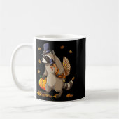 Funny Raccoon Turkey Pumpkin Thanksgiving Gift Men Koffiemok (Links)