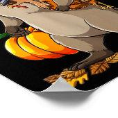 Funny Raccoon Turkey Pumpkin Thanksgiving Gift Men Poster (Hoek)
