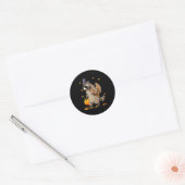 Funny Raccoon Turkey Pumpkin Thanksgiving Gift Men Ronde Sticker (Envelop)